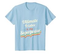 Ultimate Frisbee est Mon Super Pouvoir Ultimate Frisbee Vintage T-Shirt, Enfant, Bleu Céleste, 10 Ans