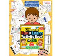 Ultimate Fun and Learn Activity Book for kids :: 100 Pages ,Alphabet - Language Activities, Numbers - Counting, Color - Shape Recognition, Logic, ... - Creativity, Bonus Element ,Age 4+