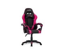 Amstrad Ultimate-Fushia Fauteuil/Chaise de Bureau Gamer Coloris Noir & Fushia - Coussin Lombaire & appuie tête