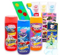 Ultimate Hot Wheels Ensemble de salle de bain - Ensemble avec shampooing, gel douche, bain moussant, peinture, autocollants, plus | Hot Wheels Kit de fournitures de bain et de douche pour enfants