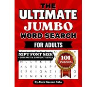 Ultimate Jumbo Word Search for Adults: 101 Large Print Puzzles to Relax, Sharpen Memory & Have Fun Big Easy-to-Read Brain Games for Seniors & Puzzle ... | 32 Font size | Easy Medium Hard levels