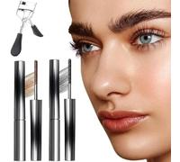 Ultimate Length & Curl Mascara Set, Volumising & Lengthening Mascara, Long-Lasting 36H Lift, Clump-free Formula, Long-Lasting 4D Silk Fiber, Geeignet Für Empfindliche Augen (Noir + Marron)