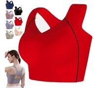 Ultimate Lifting and Shaping Corrector Bra, Women Posture Corrector Push Up Full Cup Lifting and Shaping X-Band Back (Red,6TG)