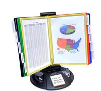 Ultimate Office AdjustaView Organiseur de bureau à 10 poches avec base de rangement pour fournitures et poches EZ-LOAD pour contenir 20 feuilles de papier, comprend des onglets d'indexation Fast Find