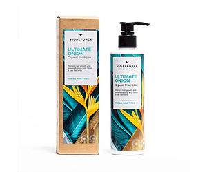 ULTIMATE ONION. Shampooing à l'oignon et au palmier nain avec 22 actifs naturels et écologiques. Shampooing force capillaire I Shampooing anti-chute pour femmes/hommes I Croissance des cheveux