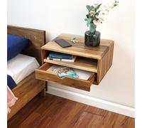 Ultimate Premium Products Table de chevet en noyer : chaude et solide | Finition noyer laquée mate | Tiroir de rangement spacieux | Parfait pour l'esthétique classique | Taille M