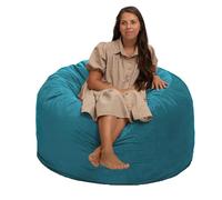 ULTIMATE SACK Pouf poire en plusieurs tailles et couleurs : meubles géants remplis de mousse - Housses lavables en machine, coutures doubles, doublure intérieure durable. (4000, daim sarcelle)