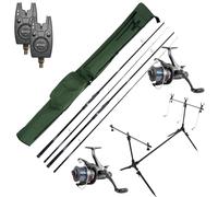 Ultimate Session Carp Set avec, Cannes, Moulinets, Détecteurs, Rod Pod Et Fourreau - Ensemble Carpe