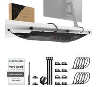 Ultimate Setup Cache Cable pour Bureau - Passe Cable Bureau (Noir) | Fini le désordre · Filet flexible qui s’adapte aux câbles et aux multiprises · Accès rapide · Grande capacité · Espace dégagé