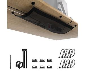 Ultimate Setup Filet de Gestion des câbles - Plateau de Fils sous Le Bureau | Fini le désordre · Filet flexible qui s’adapte aux câbles et aux multiprises · Accès rapide · Grande capacité · Espace dégagé