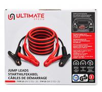 ULTIMATE SPEED - Câbles de Démarrage Batterie Voiture 2 x 3,5 m - 12V/24V - Type 25 DIN 72553-25 - Pinces Isolées - pour Moteurs Essence Jusqu’à 5500 cm³ et Diesel 3000 cm³ - Compatible Start & Stop