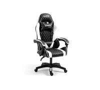 ULTIMATE-WHITE Fauteuil / Chaise de bureau Gamer coloris blanche & rouge - coussin lombaire & appuie tête