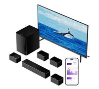 ULTIMEA 7.1 Virtual Surround Sound System pour TV, puissance de crête 410W, barre de son avec caisson de basses réglable et boîte surround, contrôle APP