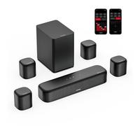Ultimea Aura A60 Barre de son 7.1, application intelligente et commande vocale, technologie BassMX, puissance de crête de 350 W, HDMI eARC, 4 haut-parleurs surround, pour Smart TV