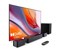 ULTIMEA Barre de Son Dolby Atmos 5.1, Système de Son Surround 3D Barre de Son TV avec Caisson de Basse sans Fil, Enceintes TV Home Cinema Bass Réglable, Série Poseidon D60
