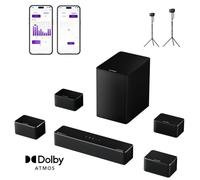 ULTIMEA Barre de Son Dolby Atmos 7.1 avec Caisson de Basse, et Supports D'Enceintes Réglables en Hauteur