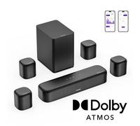 ULTIMEA Barre de son Dolby Atmos 7.1ch avec caisson de basses pour TV, système de son surround pour home cinéma, contrôle par application, 4 haut-parleurs surround, EQ ajustable