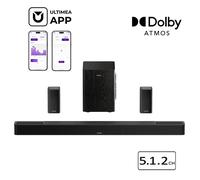 Ultimea Barre de Son Série Skywave 5.1.2ch - Son Surround avec Dolby Atmos - avec Caisson de Basses sans fil - 530 W
