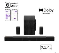ULTIMEA Barre de Son - Série Skywave - Système Surround 7.1.4ch pour Home Cinéma - avec Caisson de basse sans Fil de 8"" - 840 W