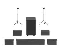 Ultimea Poseidon D80 Barre de son 7.1 + 1 paire de supports d'enceintes Steady 300, Dolby Atmos, puissance de crête de 460 W, contrôle par application, paramètres d'égaliseur 10 bandes, Bluetooth 5.3