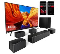 ULTIMEA Poseidon D80 Kit de haut-parleurs de caisson de basses pour barre de son 7.1 canaux, Dolby Atmos, puissance de crête de 460 W, contrôle par application,Bluetooth 5.3