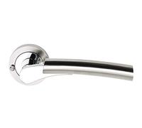 Ultimo Polished Chrome/Satin Nickel Door Push Button Privacy Handles on 53mm Round Rose Excel Hardware 3650-PRV by Excel Hardware
