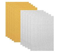 Ultnice Lot de 10 feuilles de papier A4 pailleté pour travaux manuels (Argenté et doré)