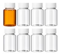 Ultnice Lot de 10 flacons en plastique transparent avec culot blanc 80 ml