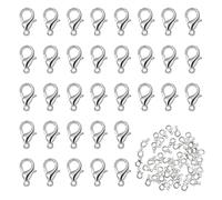 Ultnice Lot De 100 Fermoirs Mousquetons Argentés 12 X 6 Mm En Alliage De Zinc Pour La Fabrication Et La Réparation De Bijoux