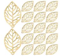 ULTNICE Lot de 100 feuilles d'arbre percées en alliage pour loisirs créatifs Doré