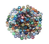 ULTNICE Lot de 200 carreaux de mosaïque ronds en verre pour loisirs créatifs, fabrication bijoux - 10 mm
