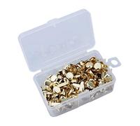 ULTNICE Lot de 200 Mini Attaches parisiennes Rondes Pastel avec boîte de Rangement (doré)