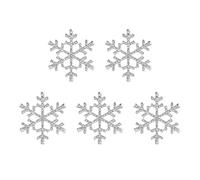 ULTNICE Lot de 5 boutons en forme de flocon de neige en strass Argenté 40 mm