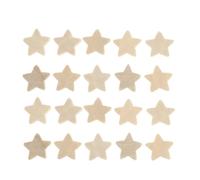 ULTNICE Lot de 50 perles en bois naturel avec trou - Boules en bois inachevées - Perles en forme d'étoile pour bricolage, collier, bracelet, bijoux, accessoires - Couleur du bois