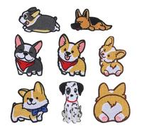 ULTNICE Lot de 8 écussons thermocollants à coudre pour chien - Motif corgi collie dalmatien - Décoration de chiot - Pour bricolage, vêtements, vestes, sacs à dos, jeans, sacs, casquettes de chaussures