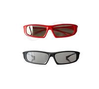 Ultra 1 paire de lunettes 3D passives noires et 1 rouge pour adultes Pour téléviseurs et projecteurs Pour une utilisation avec des films réels, des cinémas, des téléviseurs et des projecteurs