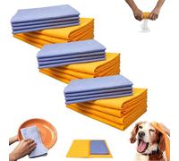 Ultra-Absorbent Miracle Cleaning Shammy, 8 Premium Multi-Purpose Cleaning Shammy Chamois Towel Cloth, Super Absorbent Reusable Washable Scratch-Free Shammy Cloth for Car Pet Floor Cleaning (3Set)