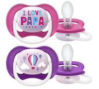 Ultra Air Philips Avent SCF080/04 Lot de 2 tétines orthodontiques sans bisphénol A pour enfants de 6 à 18 mois + stérilisateur et sac de transport
