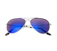 Ultra Argent Cadre et Bleu Lentilles Enfants Lunettes de Soleil Pilote Garçons Filles Classiques A Monture En Métal UV400 UVA UVB Unisex