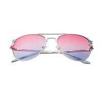Ultra Argent Cadre et Rose au Bleu Lentilles Enfants Lunettes de Soleil Pilote Garçons Filles Classiques A Monture En Métal UV400 UVA UVB Unisex