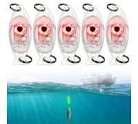Ultra-Bright Fish Trap Lamp, 5 Pcs LED Underwater Fishing Lures (Red)