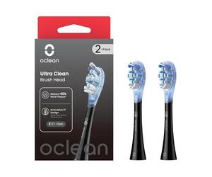 Ultra Clean Lot de 2 têtes de brosses à dents électriques soniques, Pour toutes les brosse à dents électriques Oclean et Oclean X Ultra, Élimination exceptionnelle de la plaque, 2pcs, Noir