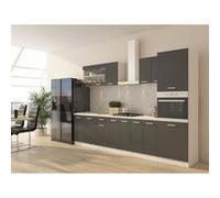 ULTRA Cuisine complete avec colonne four et plan de travail inclus L 300 cm - Gris mat gris G