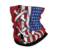 Ultra-Douce Chapeaux Demi-Visage,L'Amérique et Le Maroc, Le Drapeau marocain ondulé se combinent,Écharpe Tube Anti-UV Headwrap pour Ski Vélo Homme 26X30cm