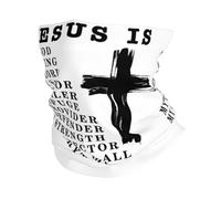 Ultra-Douce Écharpe Tube,Jésus est Mon Dieu, Mon Roi, Mon Sauveur,Bandeau Magique étanche à la poussière Cache-Cou pour Moto Femme Sports 26X30cm