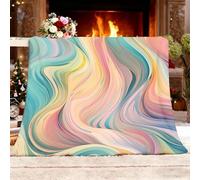 Ultra Douce et Duveteuse Couverture Douillette 180x200 cm De Belles Lignes Fluides Lavable à sans rétrécissement ni Peluches Couleur Couverture Chaude Décoration d'intérieur Plaid Polaire