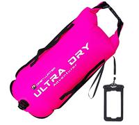 Ultra Dry Adventurer Bouée de Natation très Visible avec Ceinture réglable, Sangle de Transport, étui de téléphone étanche pour l'eau Libre, Sports Nautiques, Natation, 28 l, Rose