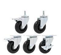 Ultra Durable 3 Inch Heavy Duty Loading 100kg Swivel Castor Wheels Trolley Caster Brake with Brake Universal Wheel(2pcs-e3)