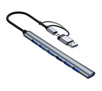 Ultra Fin Data HUB USB Vers 7 Ports Usb 3.0 Station D'accueil USB C Adaptateur Usb Hub Multiports USB Compatible avec Macbook, Mac Pro, Imac, Surface Pro, Xps, Notebook PC, Clés USB, Disques Durs Exte