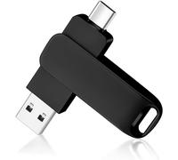Ultra Flair 128GB USB Flash Drive-Exquisite and Durable Metal Body Compatible with PC/Laptop/Tablet/Mobile Phone with USB-C (Black)